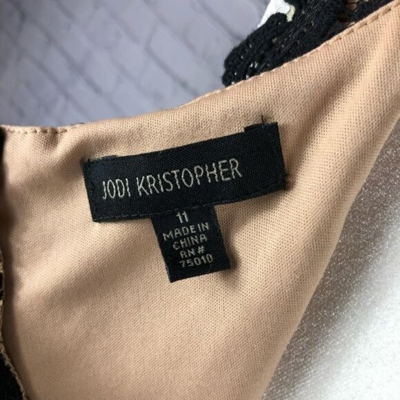 Jodi Kristopher Black Lace Overlay Sleeveless Dressy Occasion Dress size 11 - Picture 5 of 10